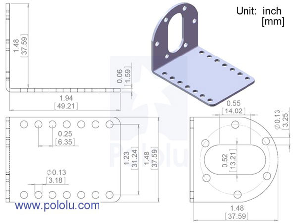 Couple de Supports Aluminium pour Moteur 37D (MM11357)