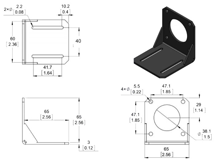 Support pour Moteur Pas à Pas Polulu Nema 23 - 2258