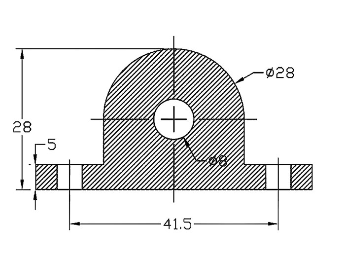 Soporte para plano Horizontal Varilla Ø8MM con Rodamiento