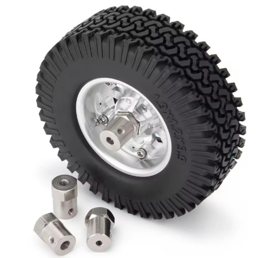 Tuerca hexagonal con eje M4 para rueda - 4 Unidades