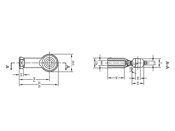 Makeblock - Female - Swivel Head Ball joint - M4 - 87301
