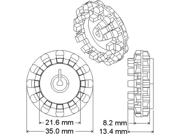 Par de Rodas 42 x 19 mm - Todo-o-Terreno
