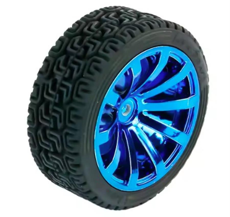 Roda de borracha 65 mm 4WD-2WD - Azul