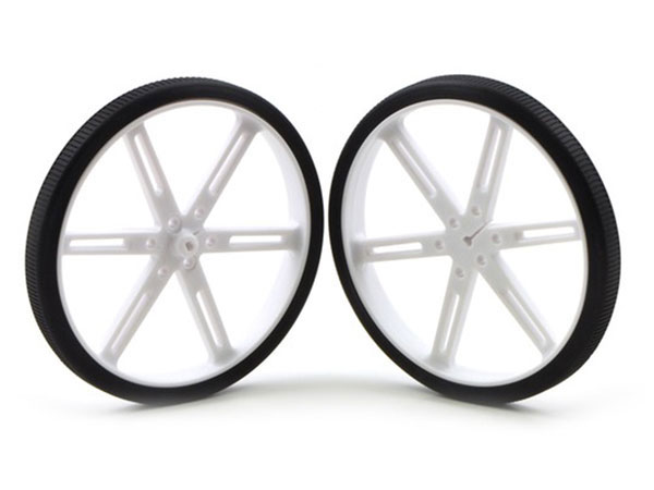 Pair of 90 x 10 mm Wheels - White