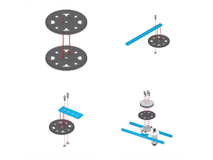 Makeblock - Roue Crantée 72T (72 Dents) - Plastique - 2 Unités - 83452