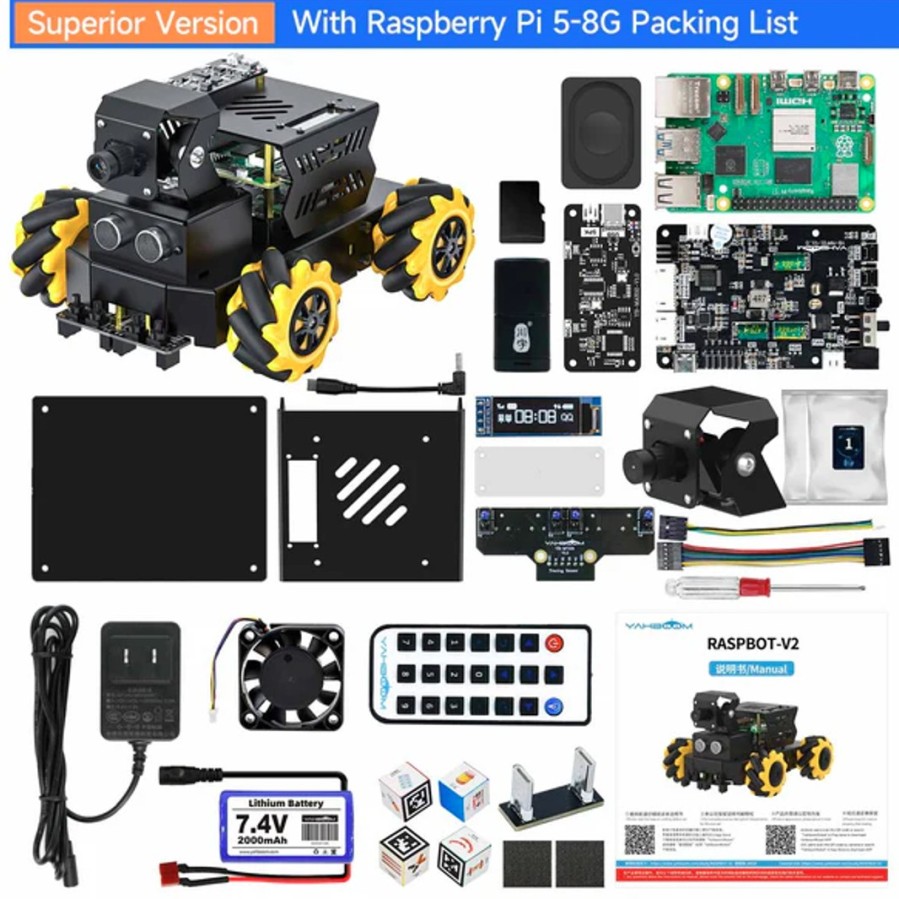 Yahboom - Robot vehículo con IA y Raspberry Pi 5-8Gb - 3000200877