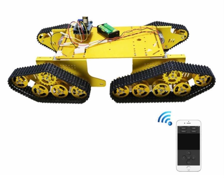 TD900 4WD - 4WD Tank Chassis with Tracks and Motors + WiFi driver kit compatible with Arduino - 1418