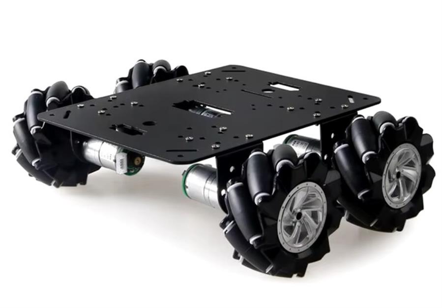 Chasis 4WD Motorreductores de 25 mm con Encoder - Negro