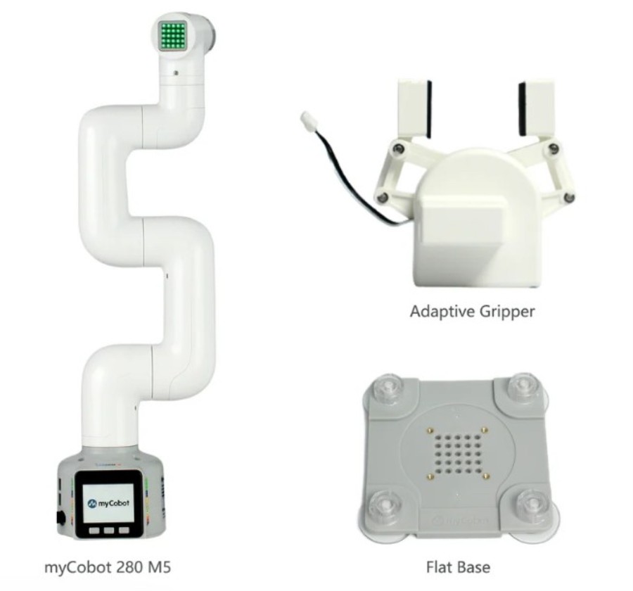 Elephant Robotics myCobot 280 M5Stack 2023+Flat Base+AdaptiveGripper - Brazo robótico colaborativo - 4010100015-5