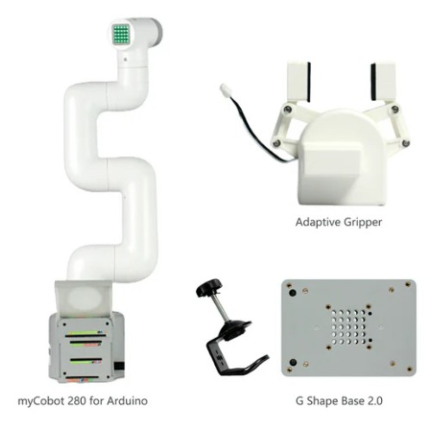 Elephant Robotics myCobot 280 for Arduino+G Shape Base+Adaptive Grip - Brazo robótico colaborativo versión Arduino - 4010100017-2