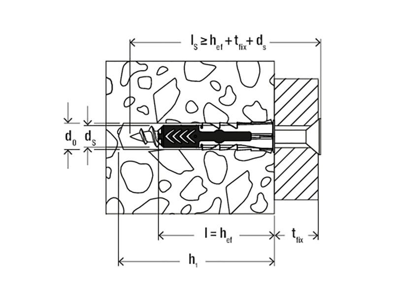 Fischer DuoPower 6 x 30 S K NV - Nylon Wall Plug, diameter of the fixing hole 6 mm, length 30 mm - 100 units Box - 555006