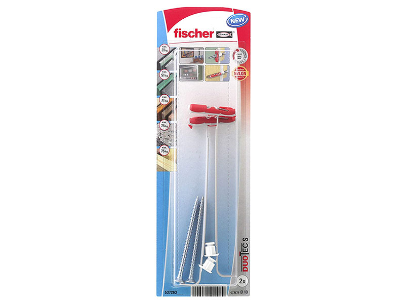 Fischer DuoTec 10 - Bouchon Pladur pour grandes charges avec Vis - 2 unités Boîte - 537263