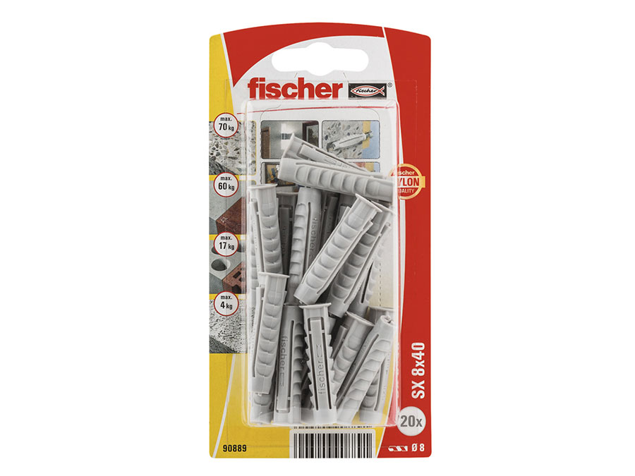 Fischer SX 8x40K con reborde - TACO PLADUR FISHER SX8X40K - 090889