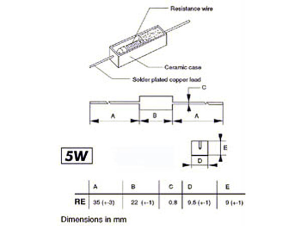 Resistencia Bobinada Axial 5 W - 470 Ohmios