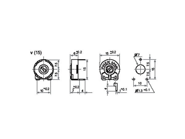 ACP CA14LV15 - Potentiomètre Ajustable Réglage Horizontal - 1 KOhms