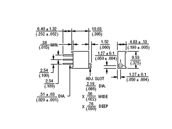 Potenciómetro de Ajuste Vertical Multivuelta - 200K Ohmios - 3296Y254