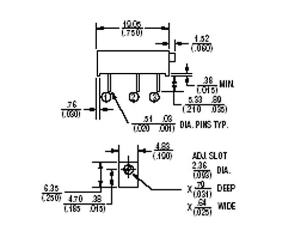 Bourns - Potenciómetro de Ajuste Horizontal Multivuelta - 200K Ohmios - 3006P-1-204LF