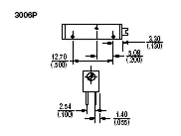 Bourns - Potenciómetro de Ajuste Horizontal Multivuelta - 200K Ohmios - 3006P-1-204LF