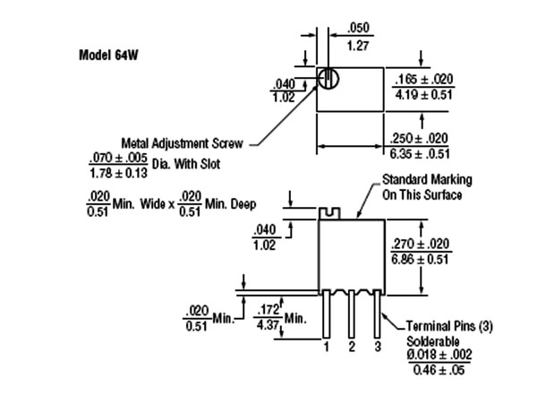 Multi-Turn Vertical Adjust Potentiometer - 2 KOhms