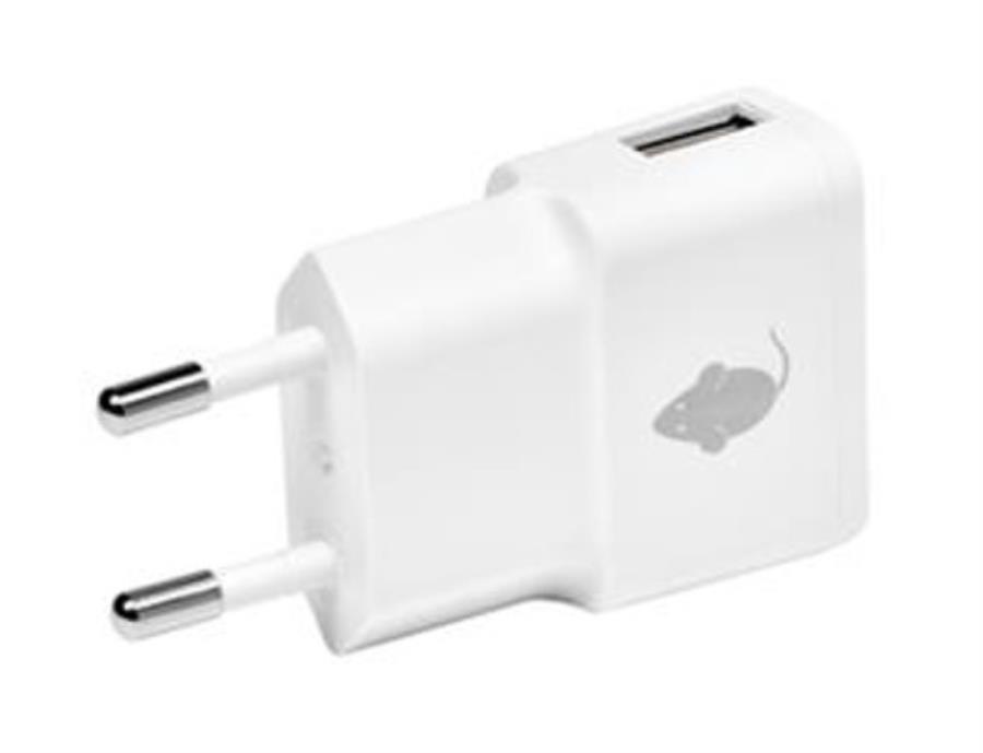 Green Mouse - Compact USB-A switched power supply 5 V / 1 A white