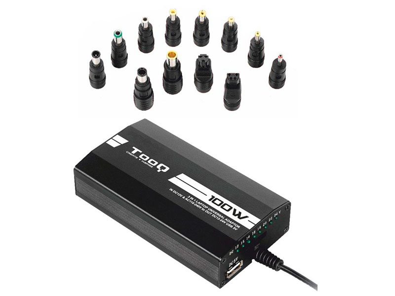 TOOQ - Compact Switched Desktop Power Supply OUT: 12-24V / 100W + USB 5V IN: AC110-240V - DC12V  - TQLC-100BS01M