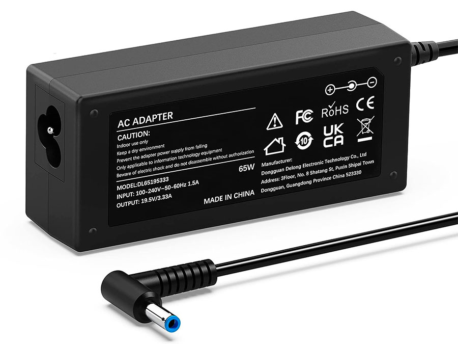 Power Supply for HP EliteBook Laptop - 19.5 V - 3.3 A - 65 W