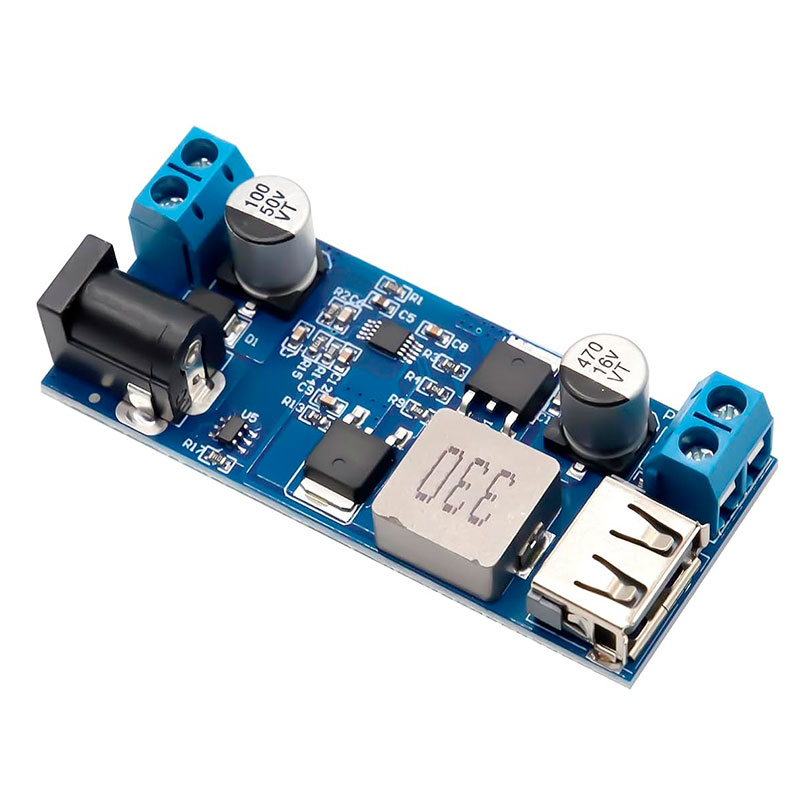 Conversor DC-DC - Entrada: 9,0-36V - Saída: 5V-5A - Redutor de Tensão