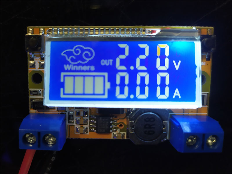 Converter DC-DC - In: 5 .. 23 V - Out: 0 .. 16 V - 3 A - with Display