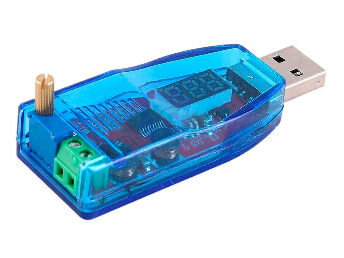 Converter DC-DC - In: 5 V - Out: 1 .. 24 V - Built-In Voltmeter