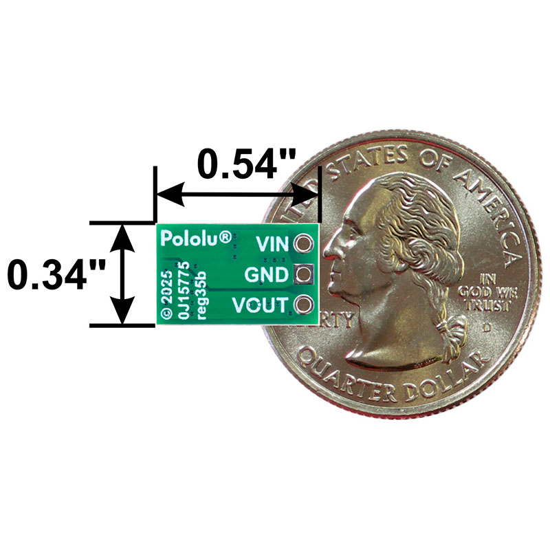 Pololu D24V7F3 - DC-DC Step-Down Converter 4–36V to 3.3V 0.6A | Buck Regulator - 5592