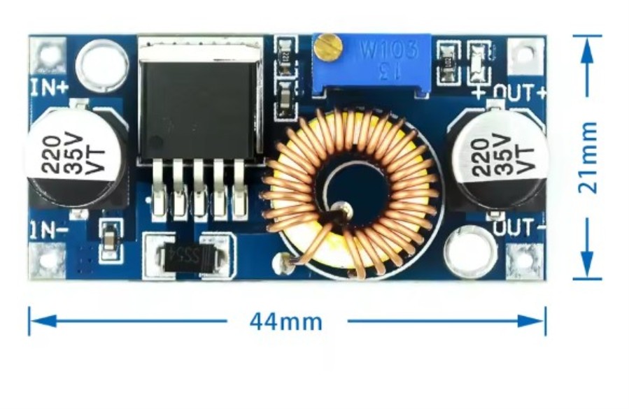 Convertisseur DC-DC - In: 4 .. 38 V, Out: 1,25 .. 36 V / 3 A - LM2596