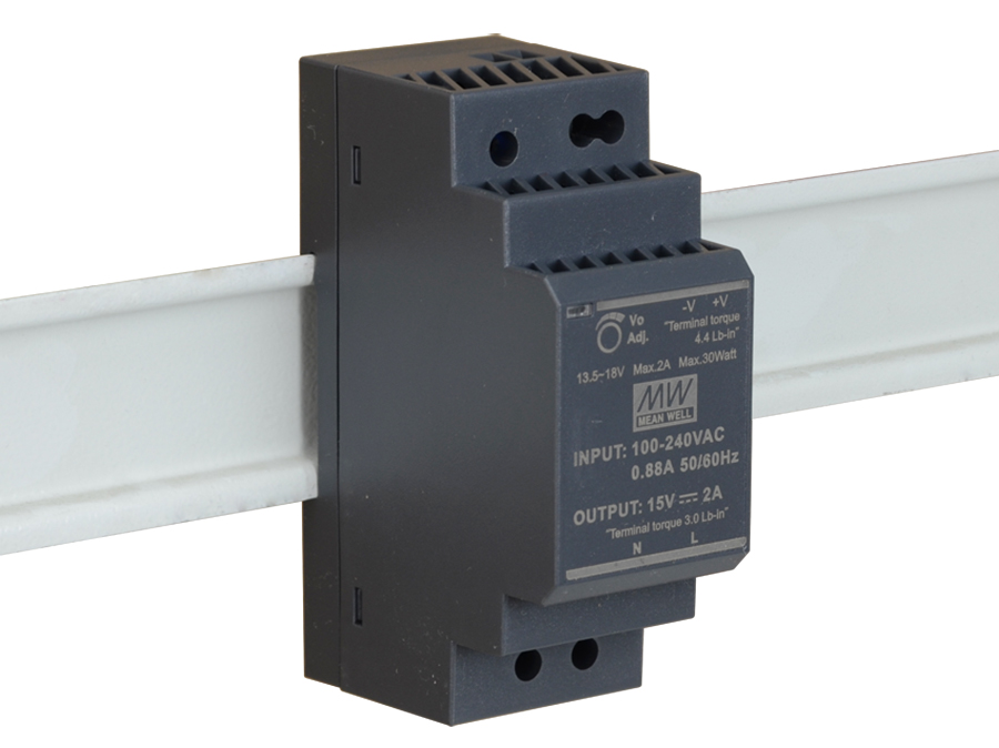 Mean Well - Fuente Alimentacion Conmutada Carril Din - 30W - 15V - HDR-30-15