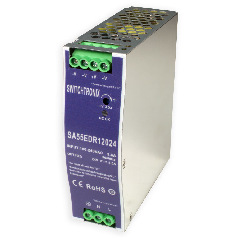 SWITCHTRONIX - Fuente de Alimentación conmutada para carril din - 120 W / 12 V