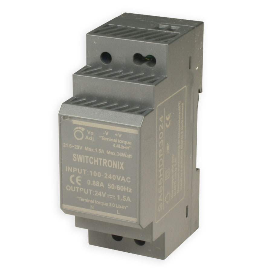 SWITCHTRONIX - Fuente de Alimentación conmutada para carril din - 30 W / 24 V