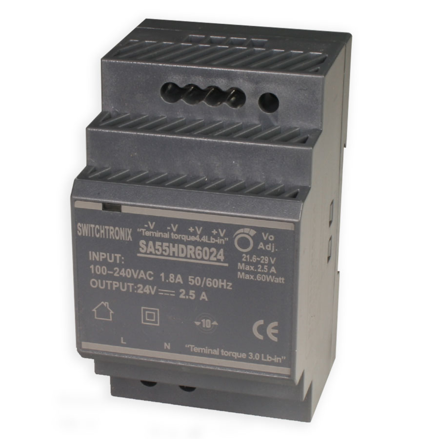 SWITCHTRONIX - Fuente de Alimentación conmutada para carril din - 60 W / 24 V