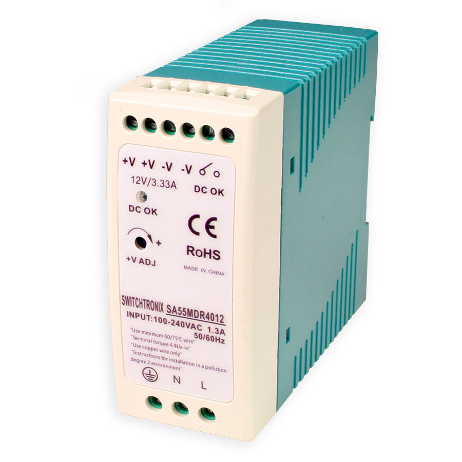 SWITCHTRONIX - Fuente de Alimentación conmutada para carril din - 40 W / 12 V