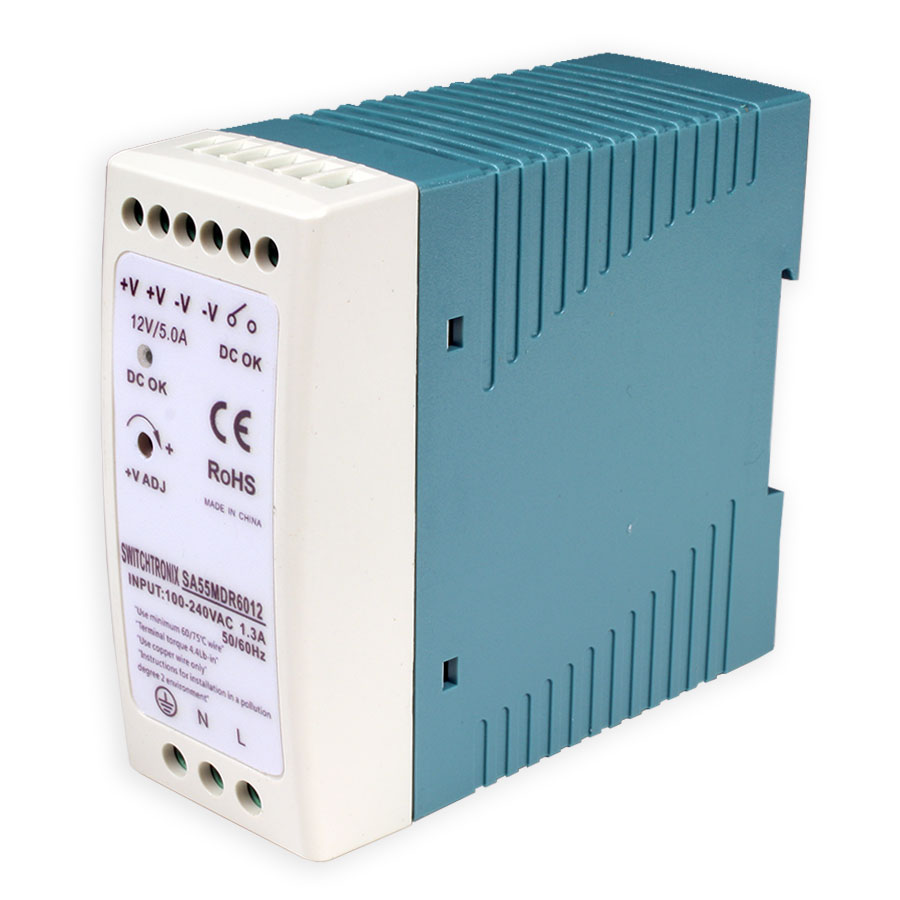 SWITCHTRONIX - Fuente de Alimentación conmutada para carril din - 60 W / 12 V