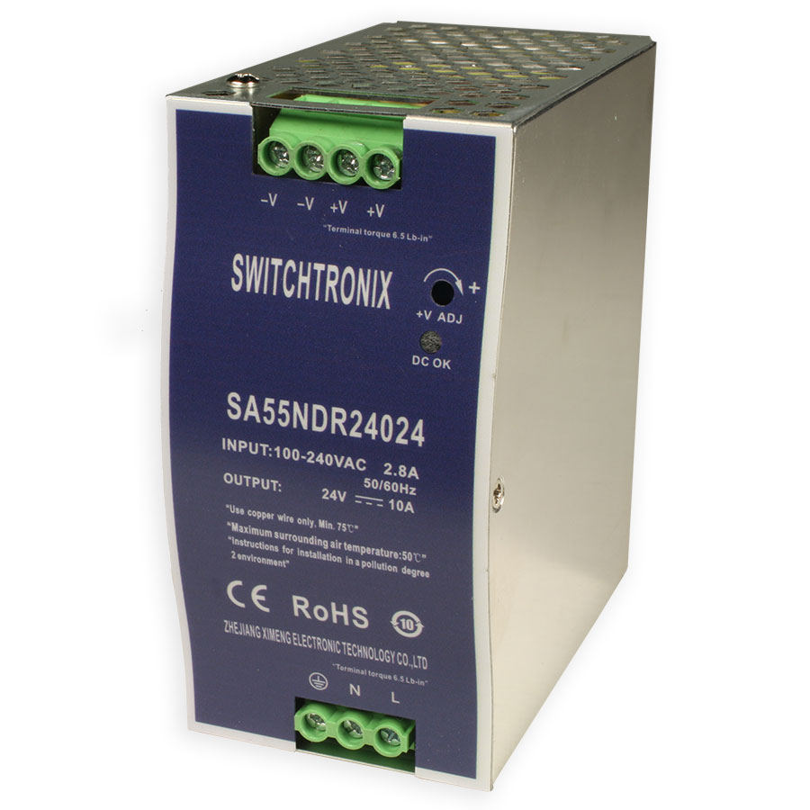 SWITCHTRONIX - Fuente de Alimentación conmutada para carril din - 240 W / 24 V