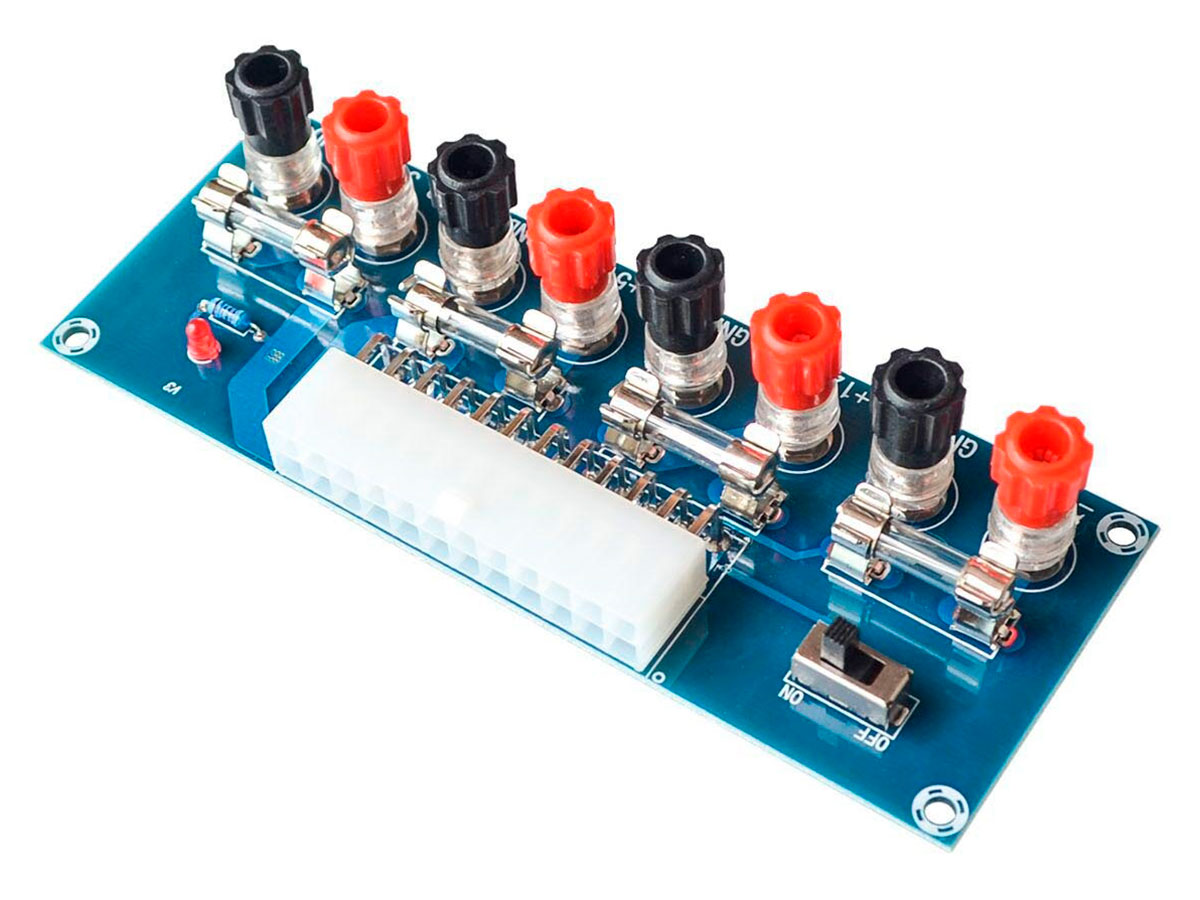 Módulo con Bornes 4 mm para Fuentes de Alimentación Conmutadas de PC de tipo ATX