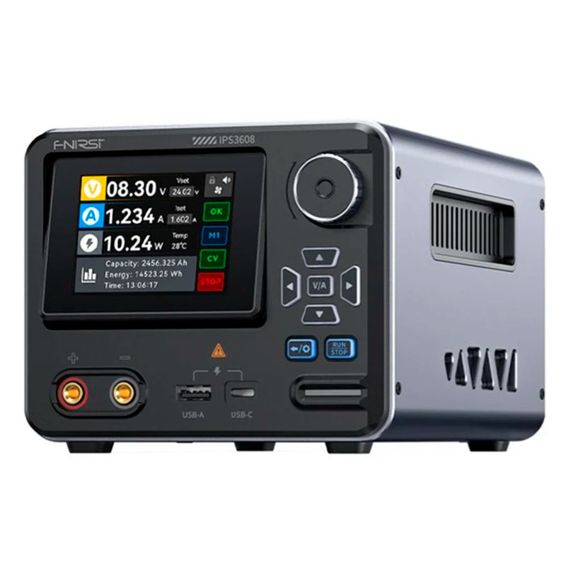 FNIRSi IPS3608 - Fuente de alimentación de laboratorio programable de 0–36 V / 0–8 A / 285 W y carga rápida USB