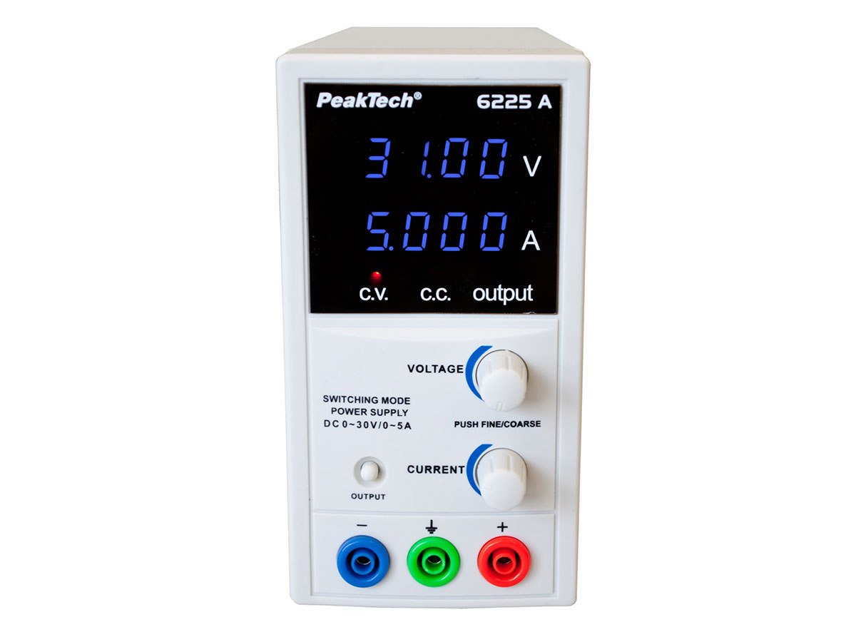 PeakTech P 6225 A - Fonte de Alimentação Laboratório 0-30 V - 0-5 A
