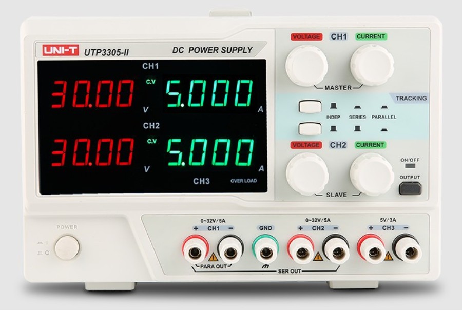 UNI-T UTP3305-II - Fuente de alimentación de laboratorio 2 x 0-32 V / 0-5 A y 5 V / 3 A 