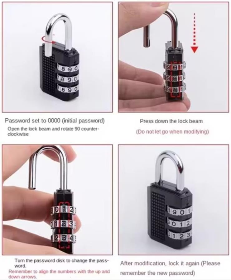 Cadenas numérique à 4 chiffres pour verrouiller des objets - Blue