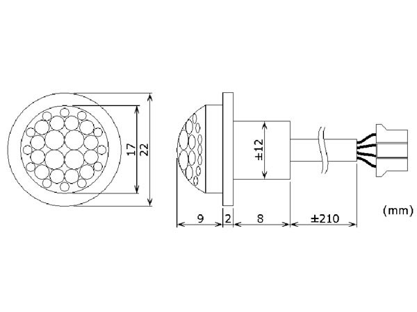 Perel EMS114 - Detetor de Presença PIR - Montagem Embutido Teto Miniatura - 12 Vcc
