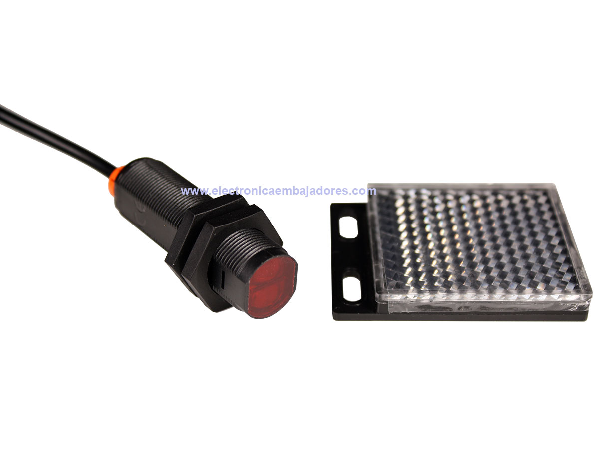 qwifm Retroreflective - Capteur Photoélectrique avec Réflecteur M18 PNP 10 .. 30 Vcc - 2 m - EN18P-D1S200PA