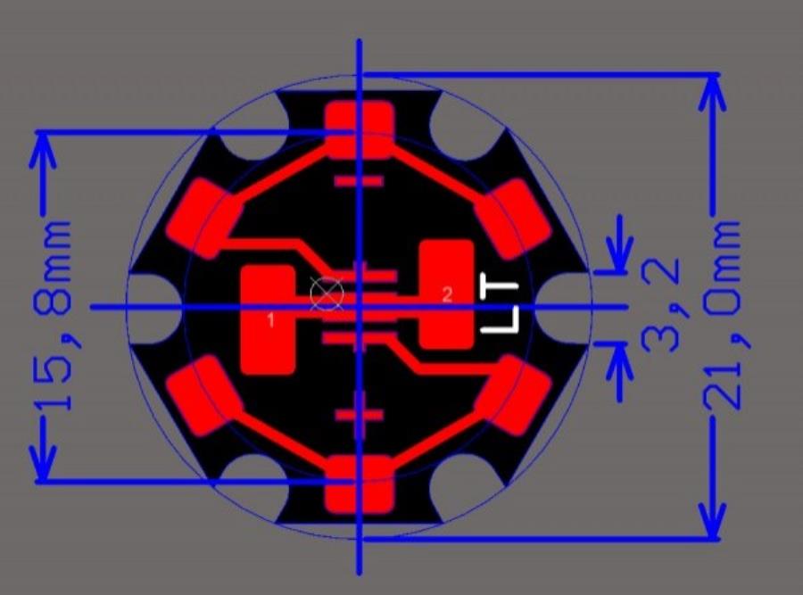 LED-TECH.DE LT-2855 - Module LED Star avec CREE XP-G3 XPGDRY-L1-0000-00601 - Bleu royal 446 nm