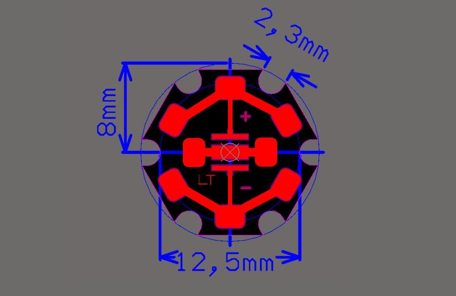 LED-TECH.DE LT-3398 - Módulo LED en  mini-estrella con CREE XP-G3 XPGDRY-L1-0000-00601 - Azul real 446 nm 