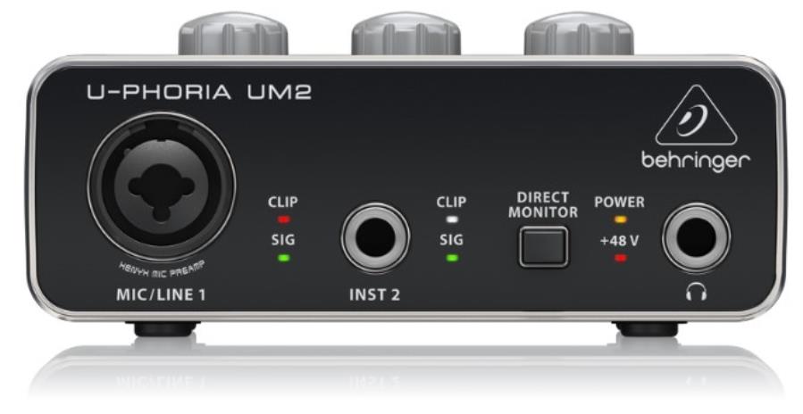 Behringer UM2 U-Phoria -  Interface de Audio USB con Preamplificadores XENYX, Previo con Phantom de 48 V