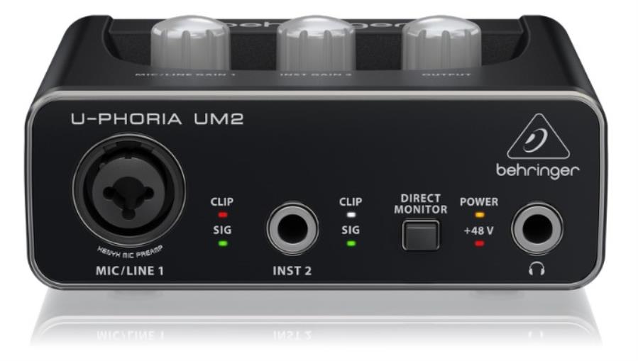Behringer UM2 U-Phoria - Interface Audio USB avec Préamplis XENYX, Préampli avec Phantom 48 V
