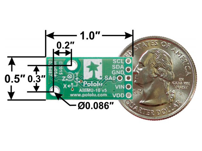 Pololu AltIMU-10 v5 - AltIMU-10 v5 - 2739